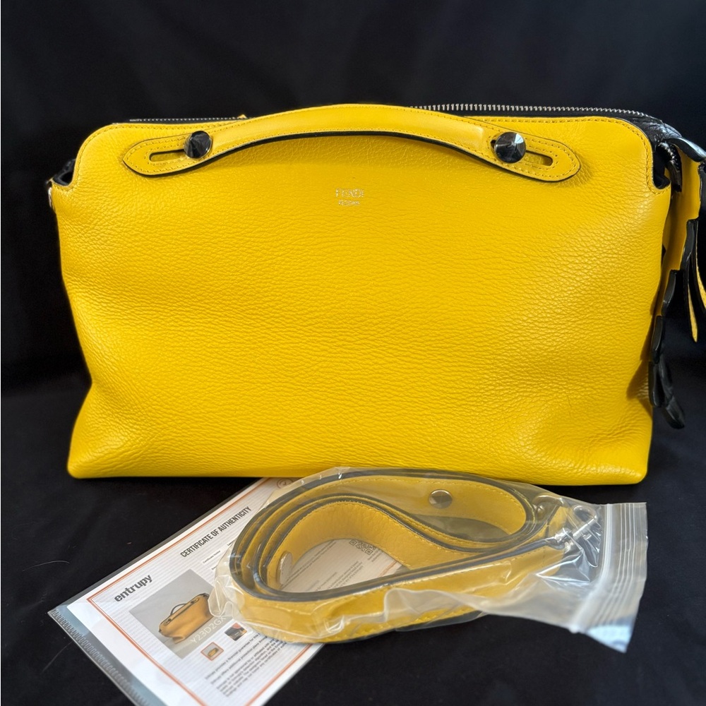 Fendi Yellow Leather Medium By The Way Boston Bag